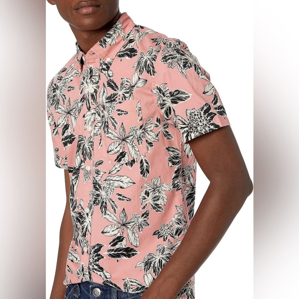 Goodthreads - Men's Standard-Fit Short-Sleeve Printed Poplin Shirt - XL